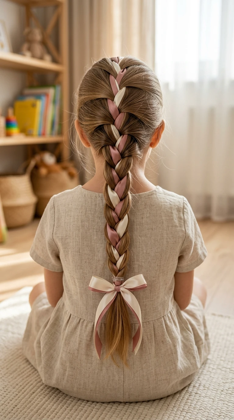 La tresse avec ruban incorporé