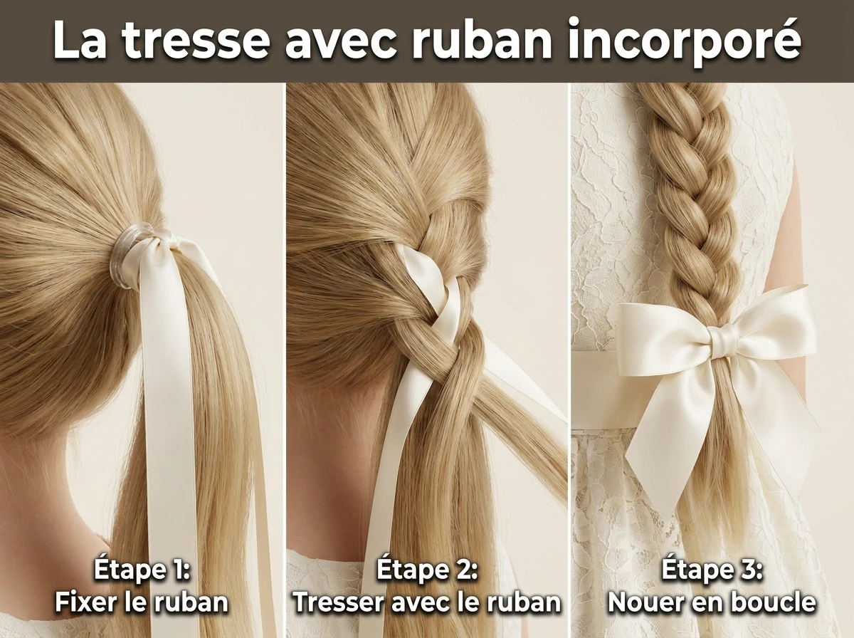 La tresse avec ruban incorporé