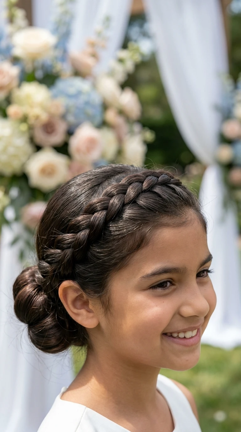 La tresse collée en bandeau avec chignon