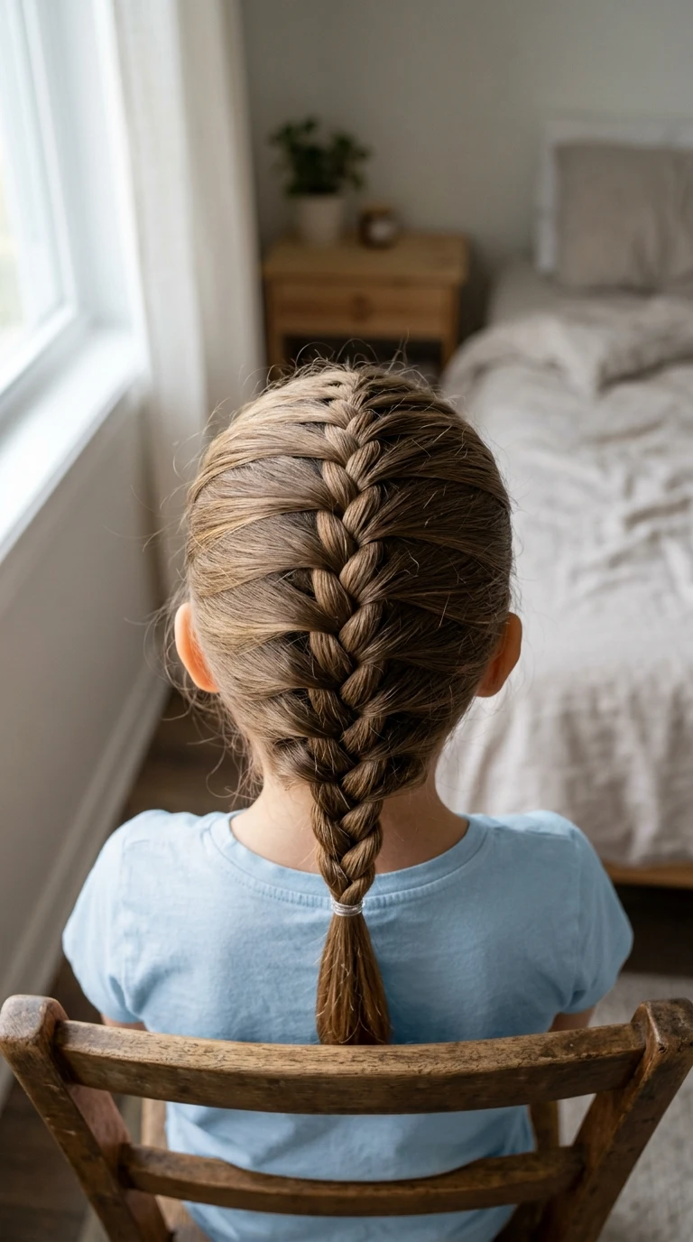 La tresse collée (ou tresse française)