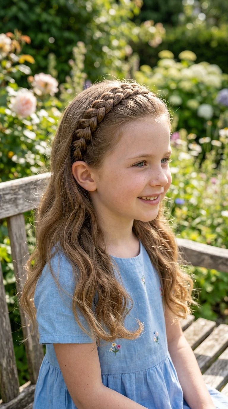 La tresse hollandaise en bandeau sur cheveux ondulés