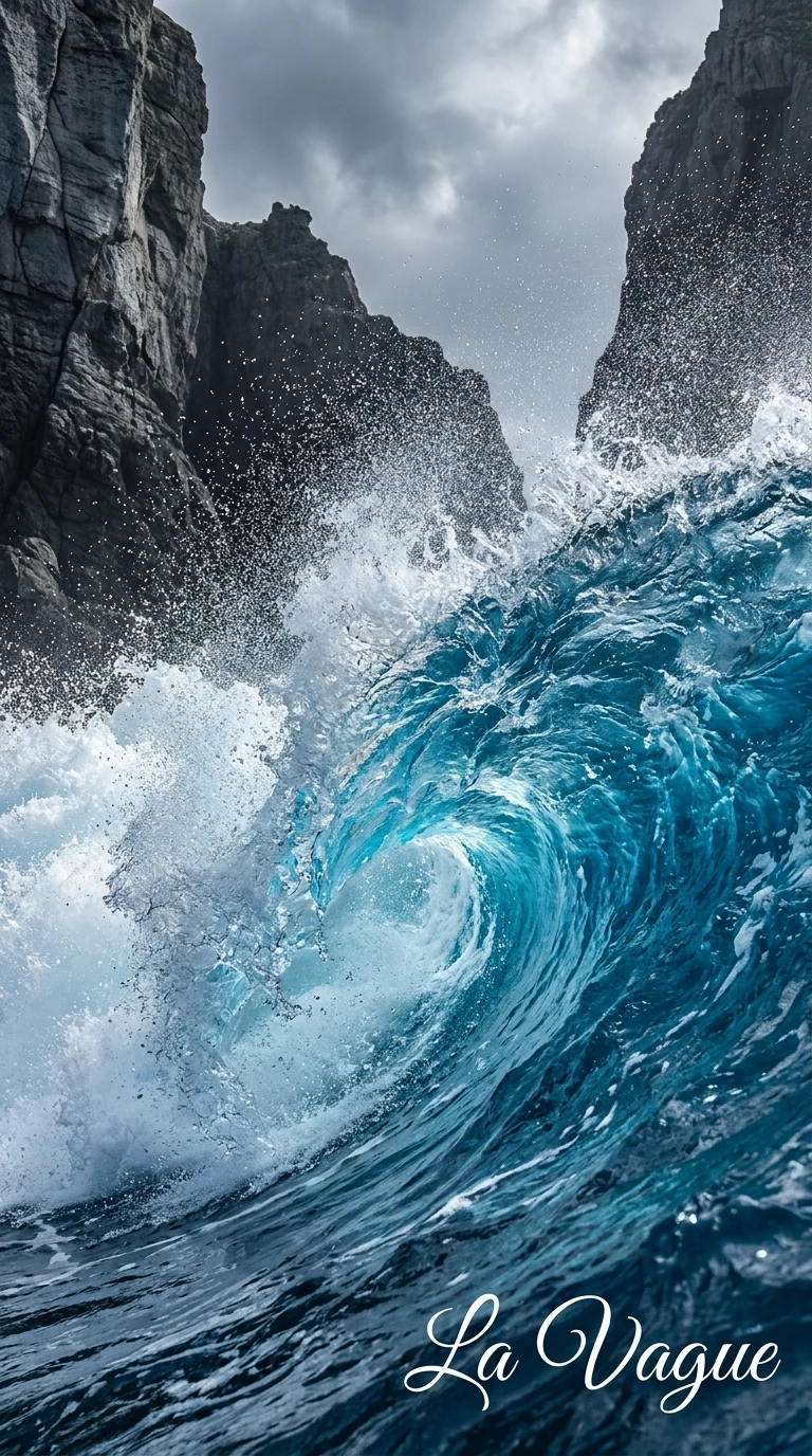 La vague qui se brise sur les rochers