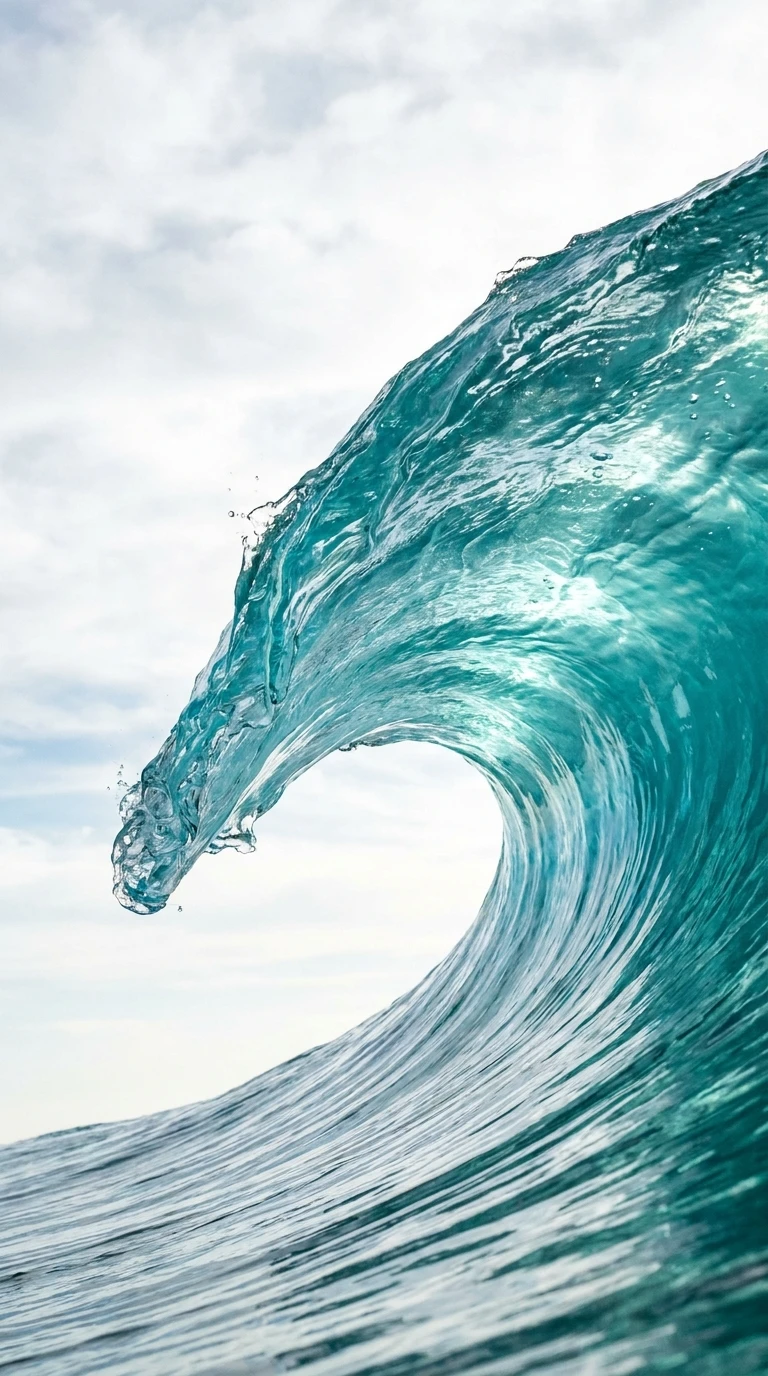 La vague simplifiée en une seule courbe