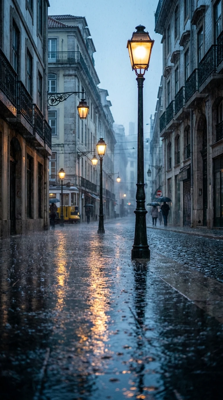 La ville sous la pluie