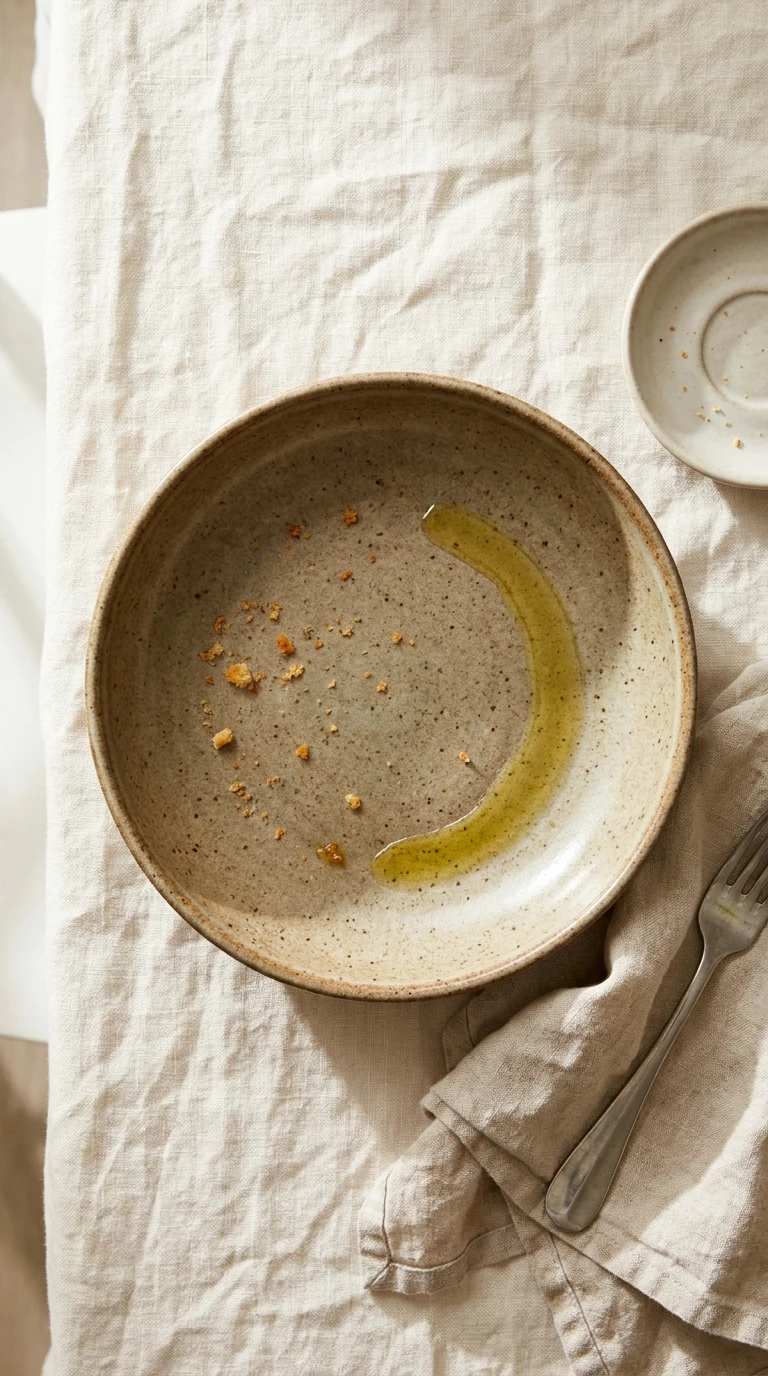 L'assiette vide, juste après le repas