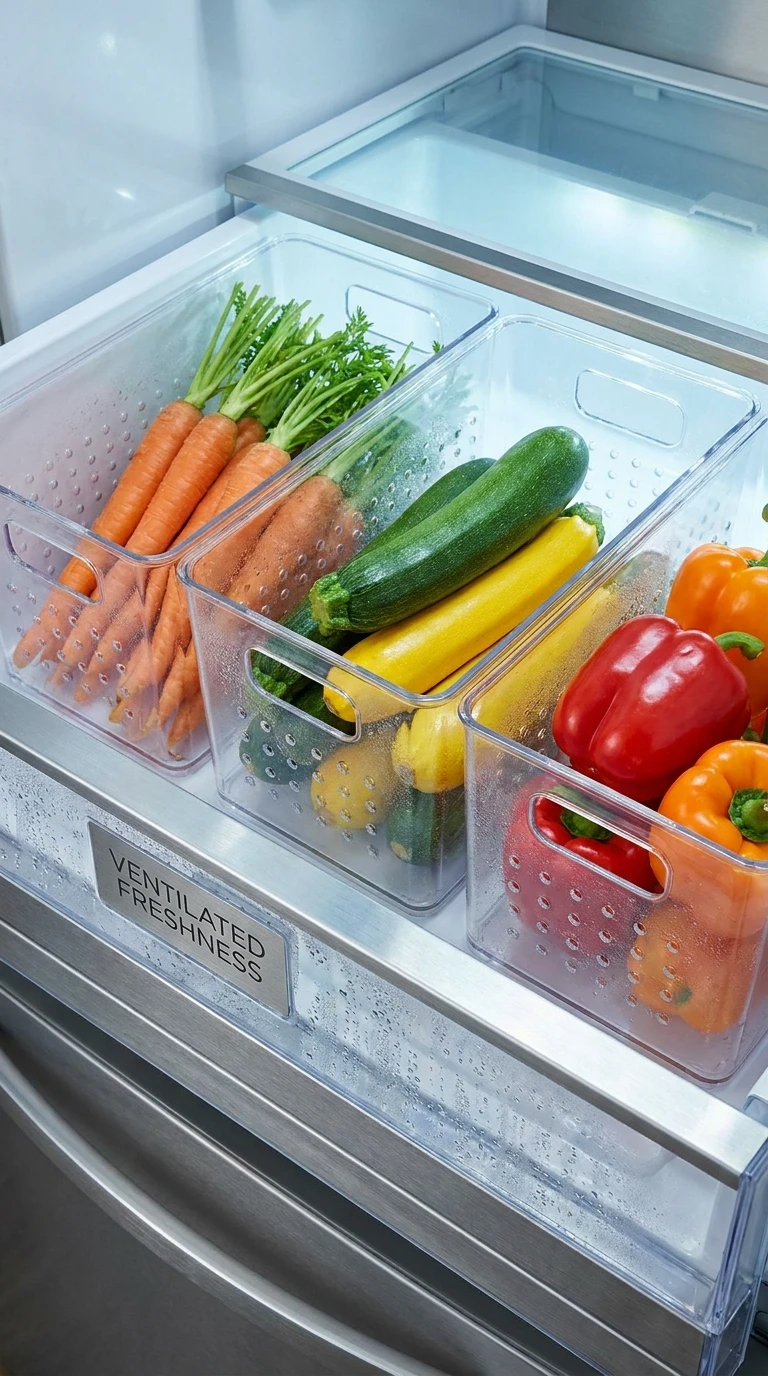 Le bac à légumes ventilé du réfrigérateur
