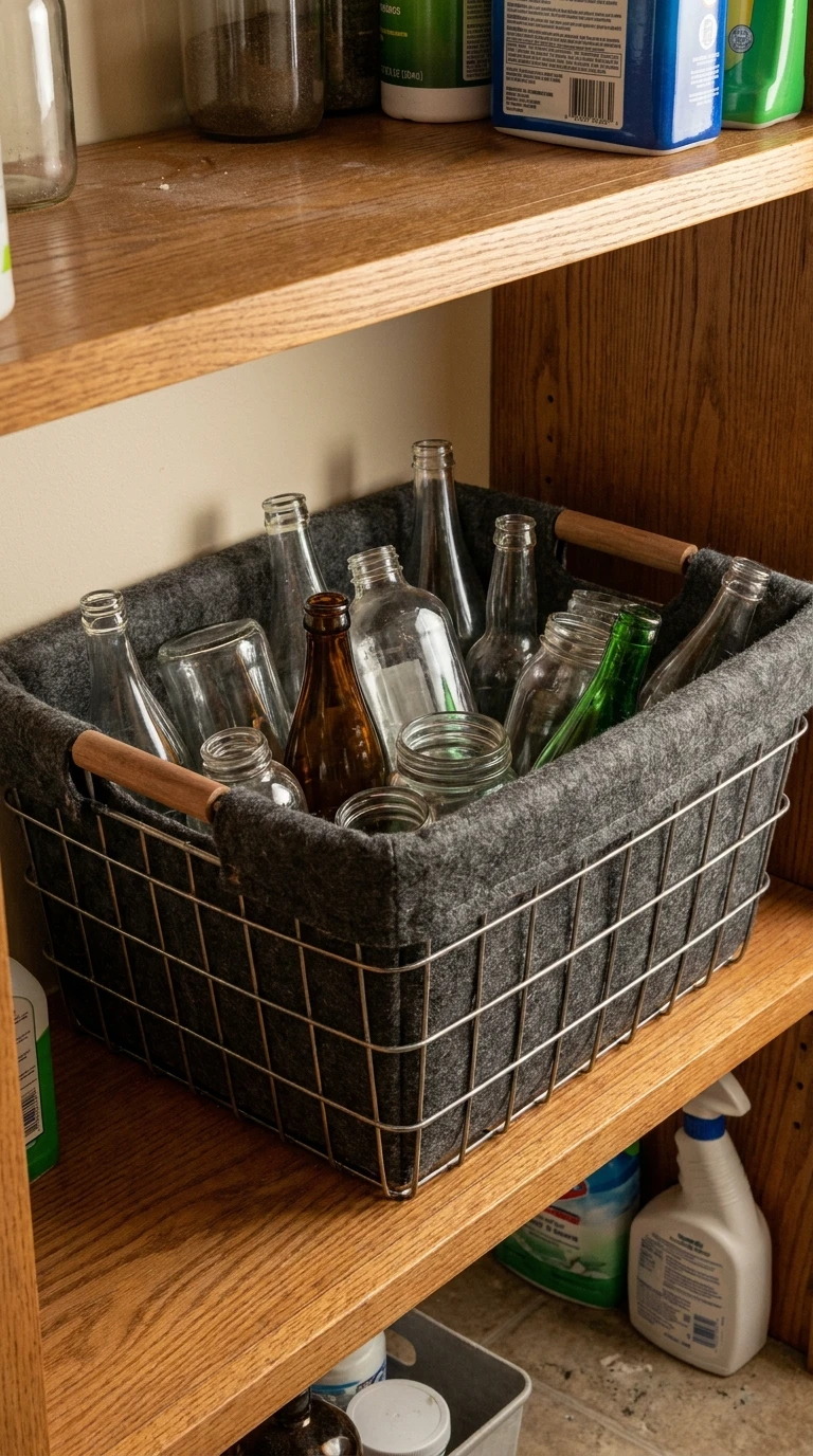 Le bac dédié au verre, séparé du reste
