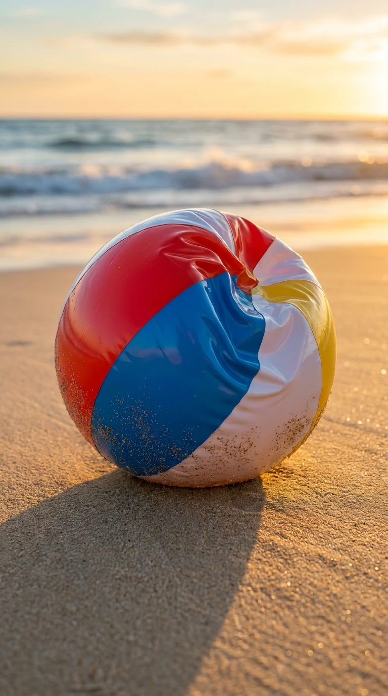 Le ballon de plage à moitié dégonflé