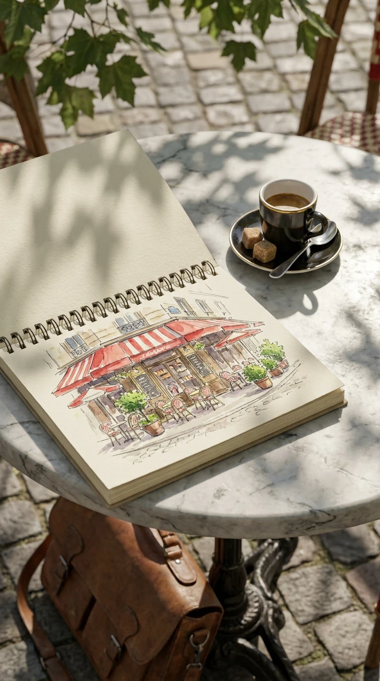 Le café de rue avec sa terrasse