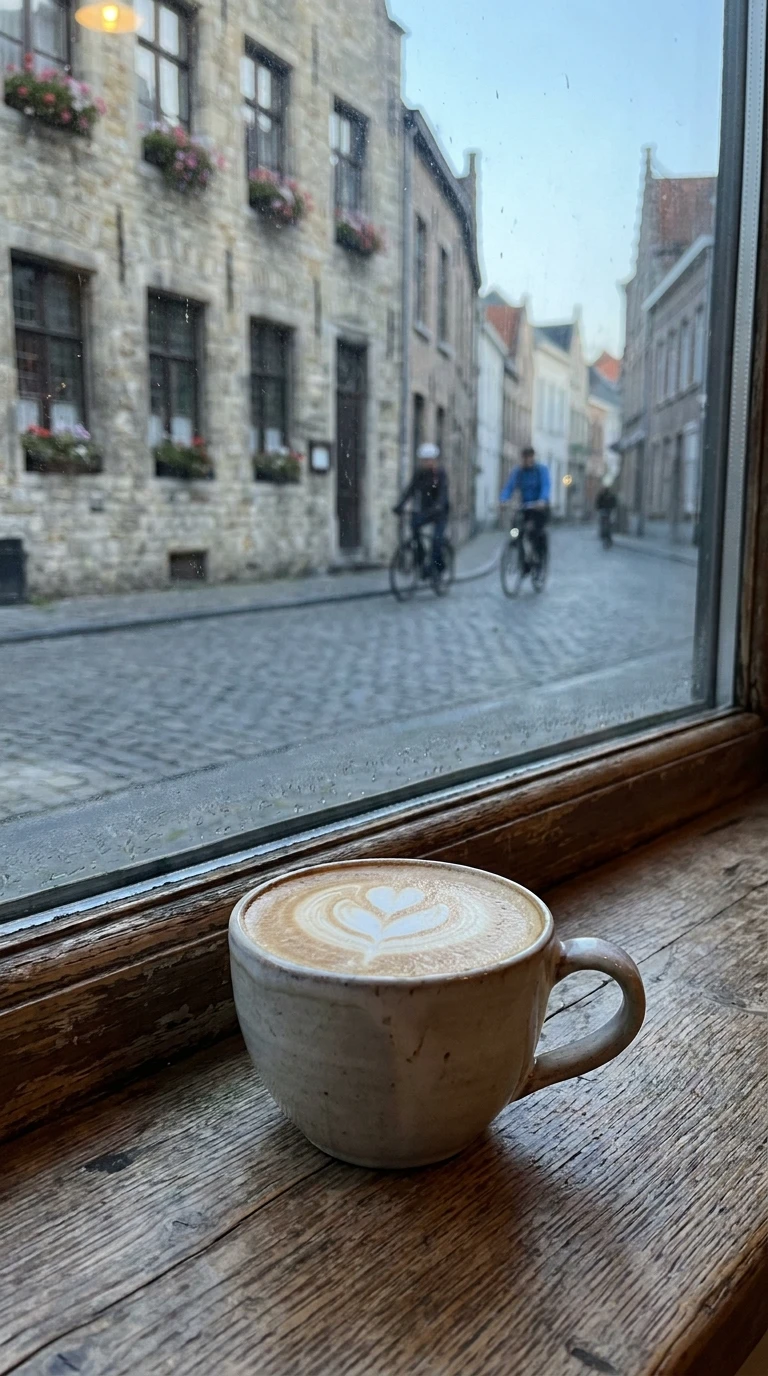 Le café vu de la fenêtre