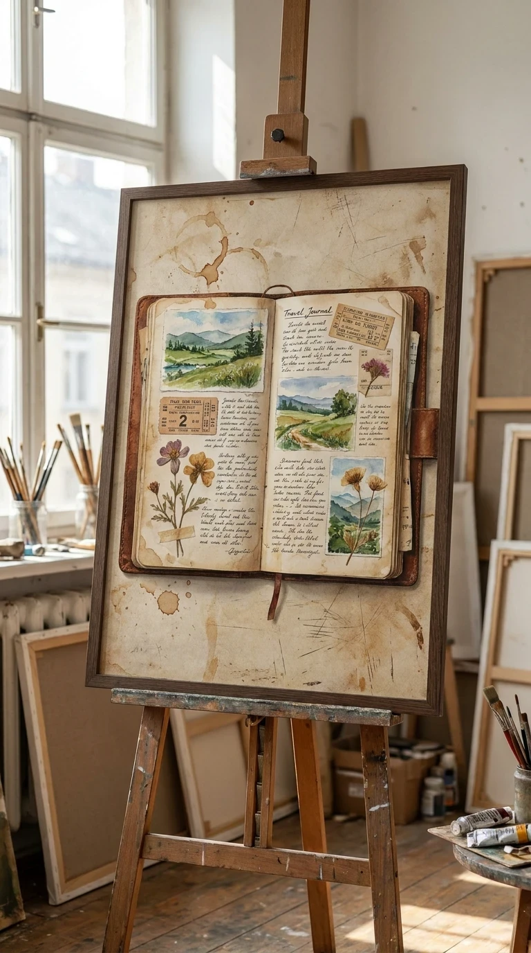 Le carnet lui-même, transformé en affiche