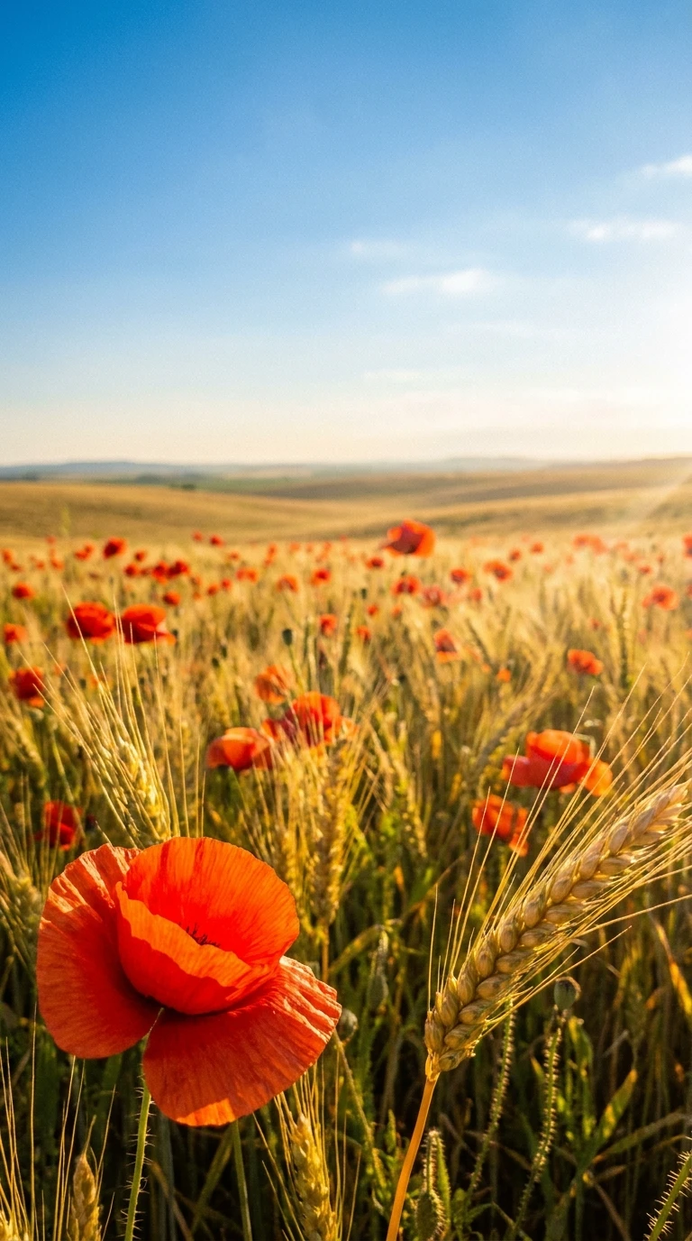 Le champ de fleurs ou de céréales