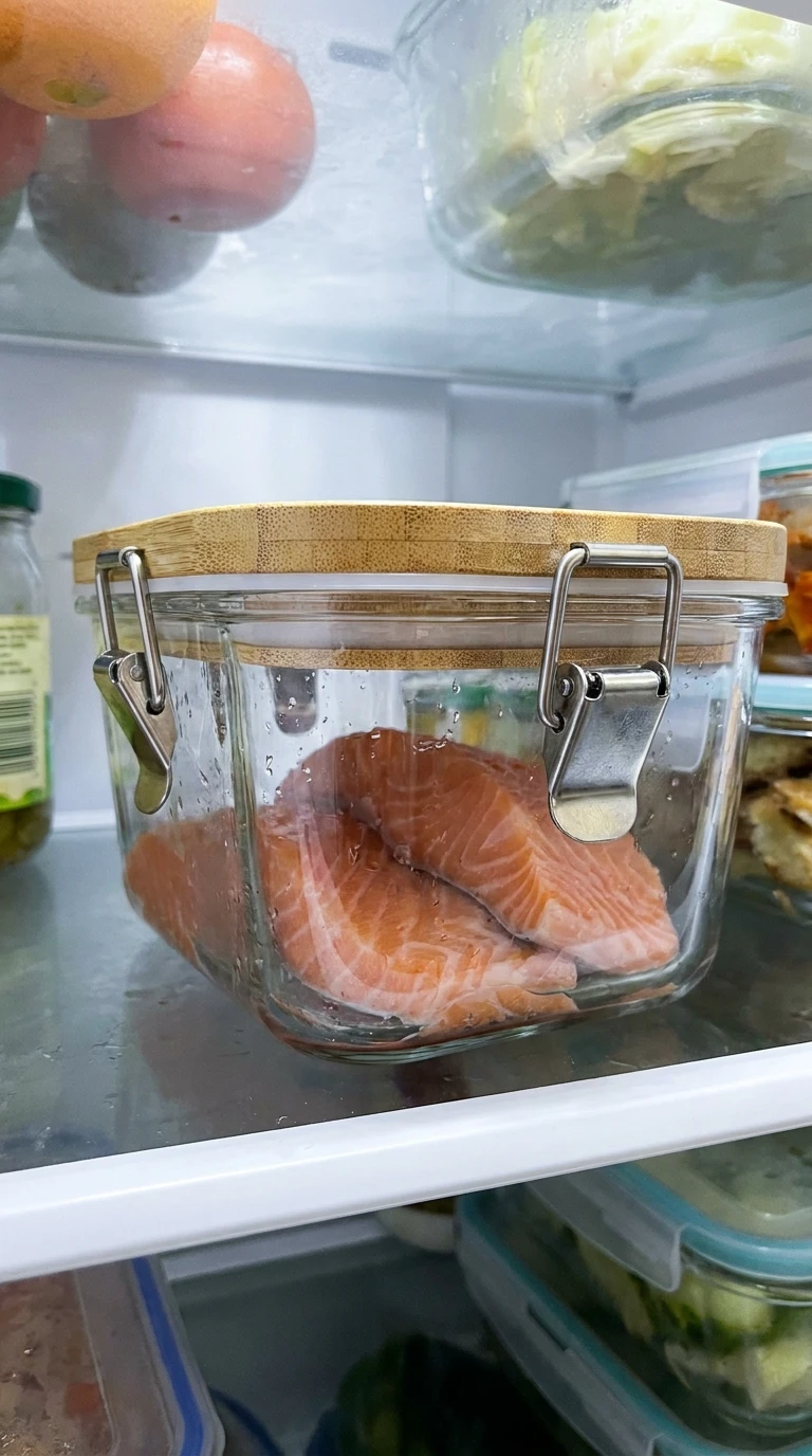 Le contenant hermétique pour viande et poisson crus