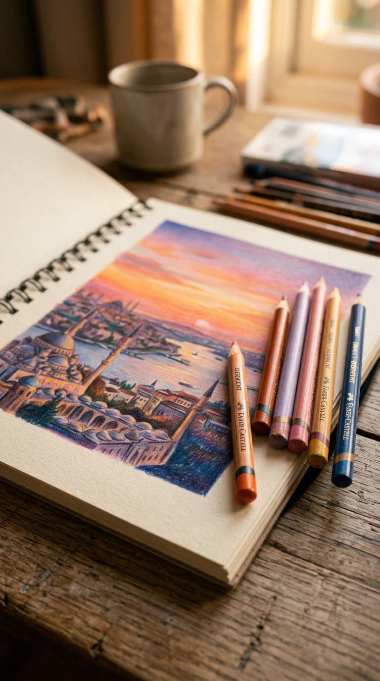 Le crayon de couleur et ses dégradés doux