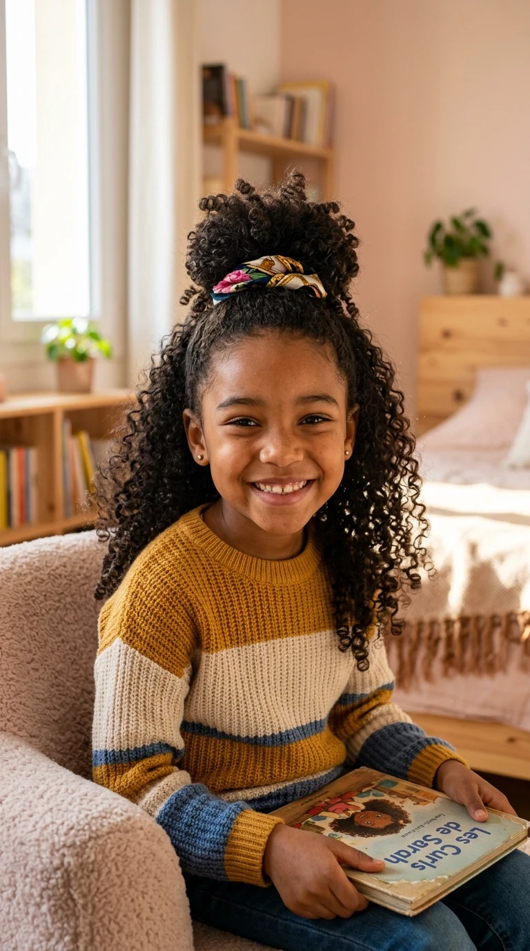 Le demi-puff sur cheveux bouclés