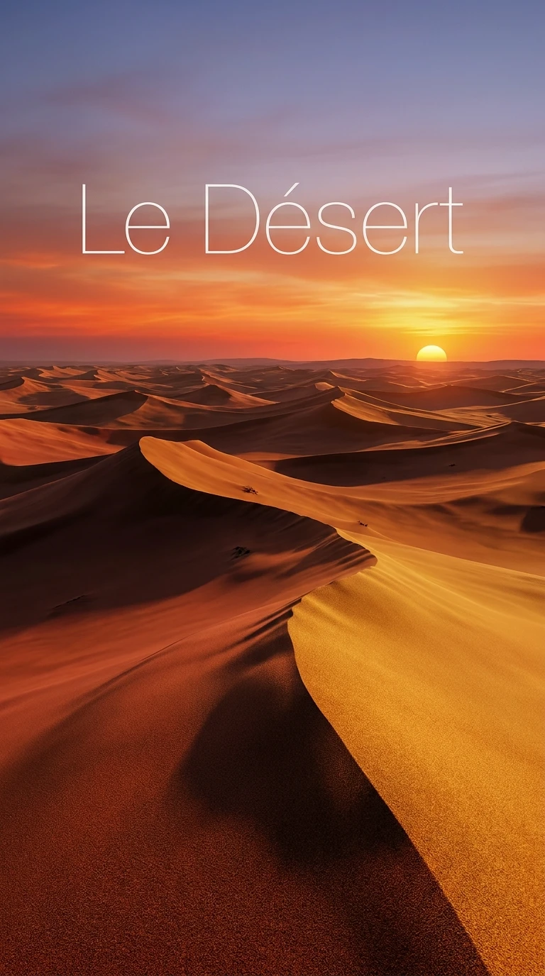 Le désert au coucher du soleil