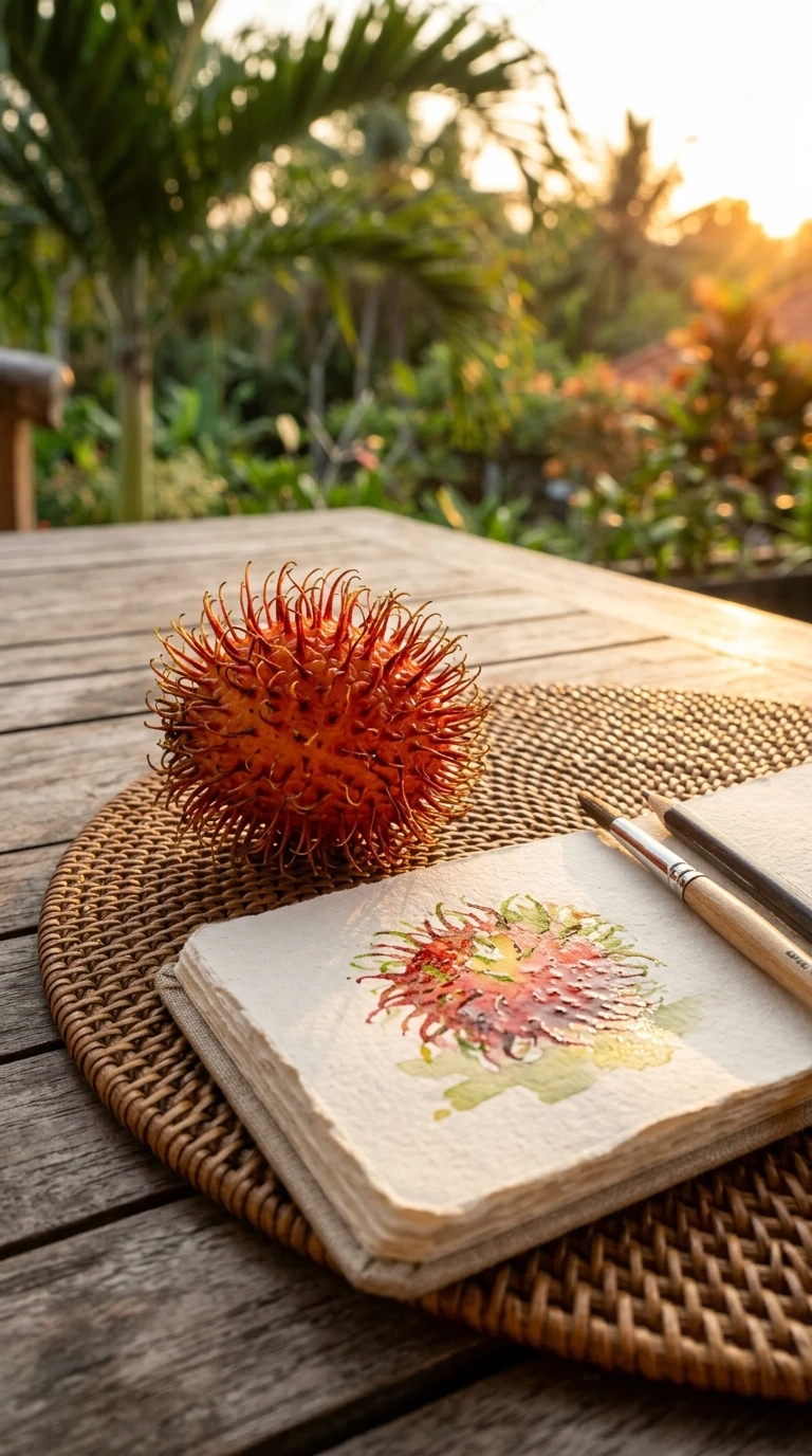 Le fruit local posé sur une table