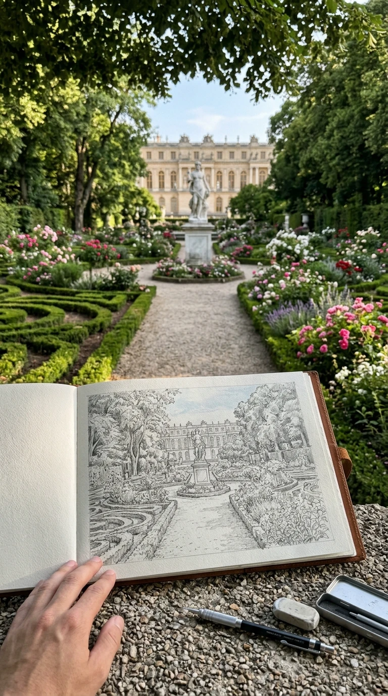 Le jardin ou le parc détaillé