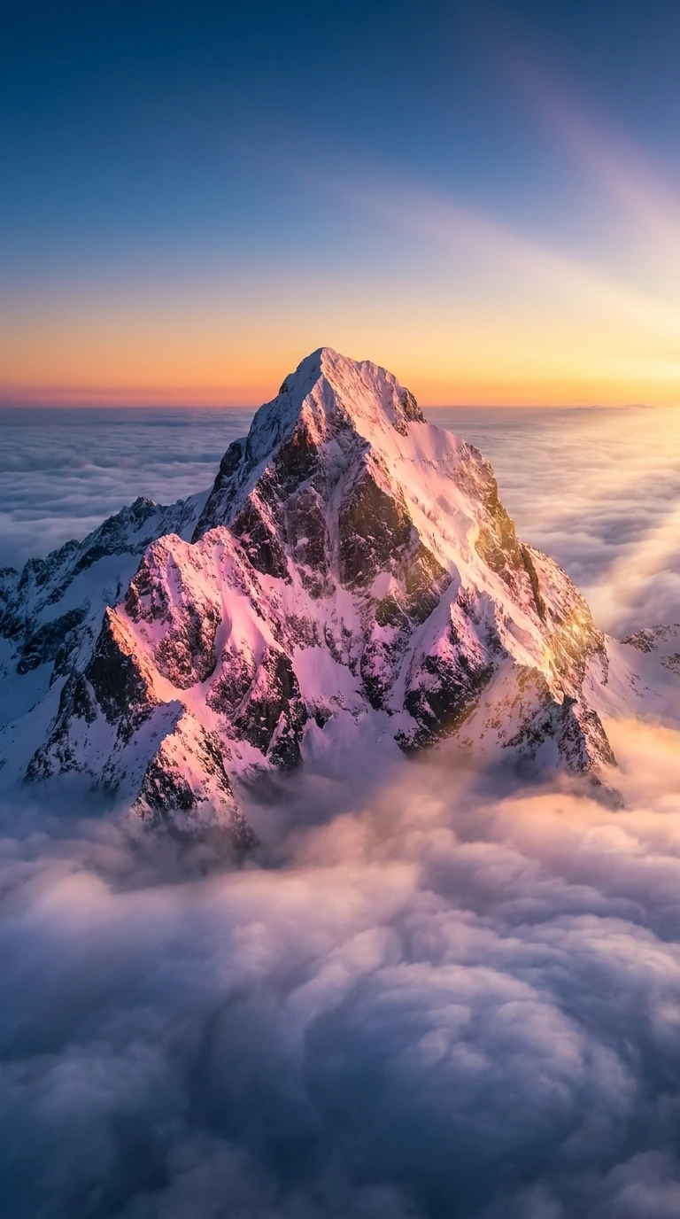 Le lever de soleil sur un sommet