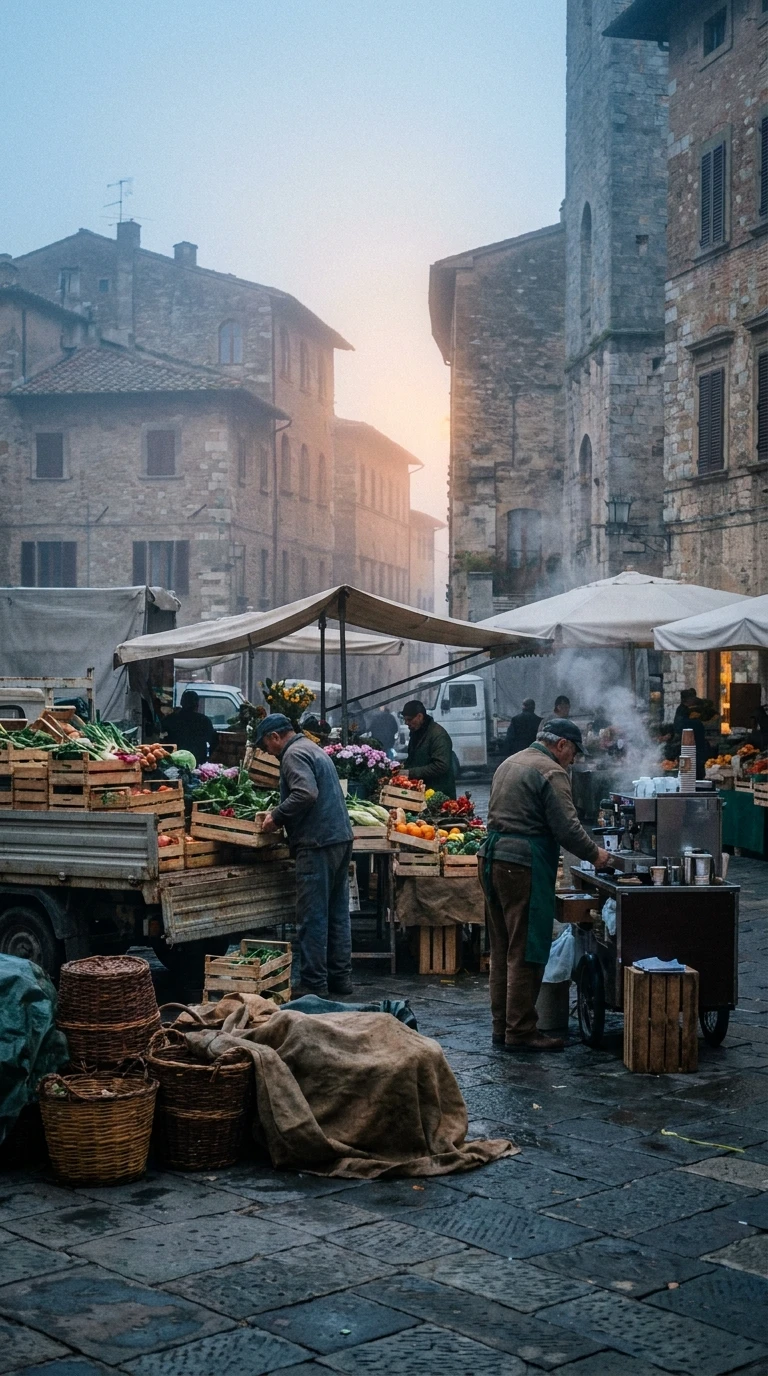 Le marché qui s'installe