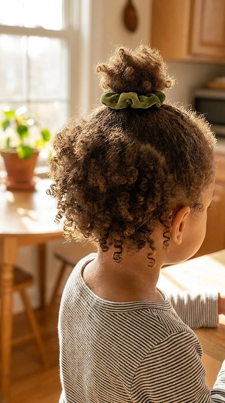 Le mini puff sur cheveux courts bouclés