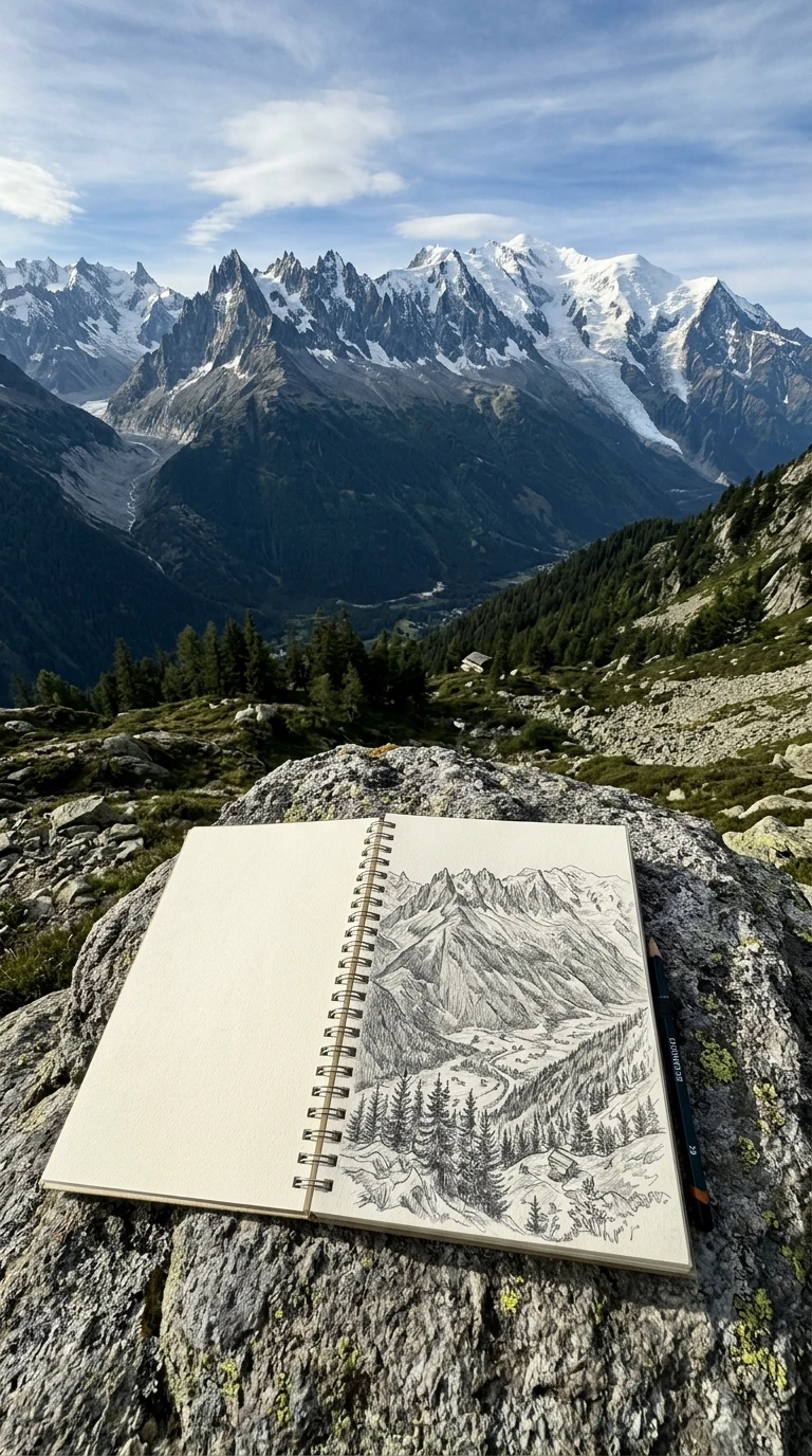 Le paysage de montagne à plusieurs plans