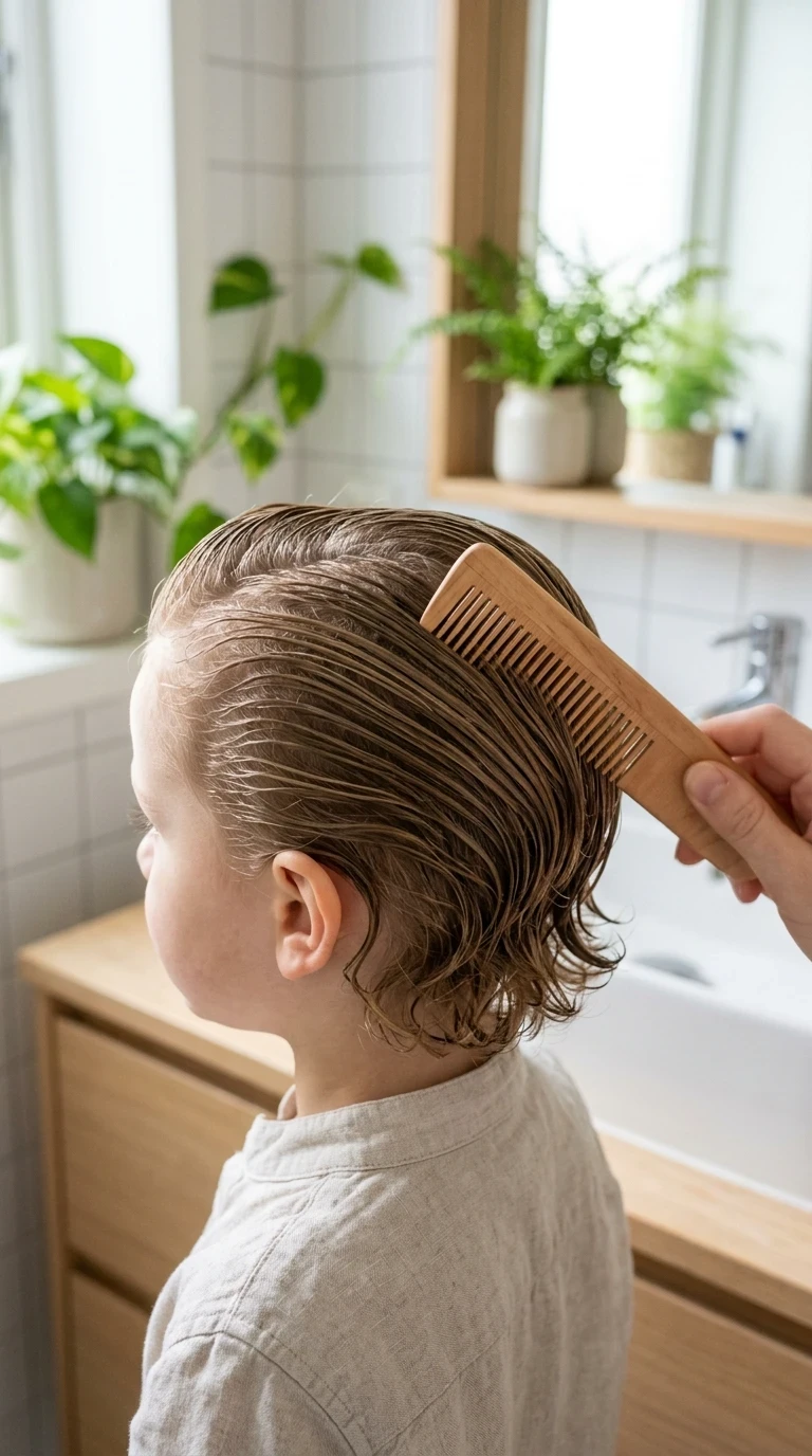 Le peigne en arrière humide
