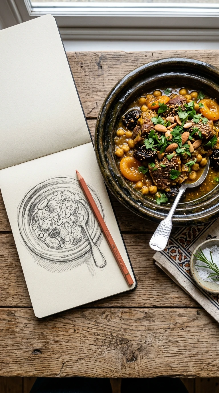 Le plat vu de dessus