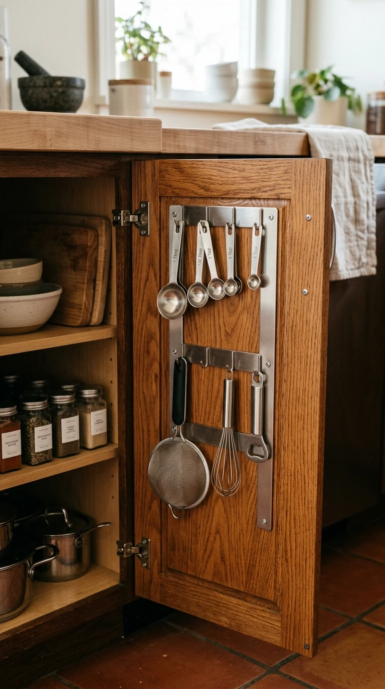 Le rangement suspendu à l'intérieur d'une porte de placard