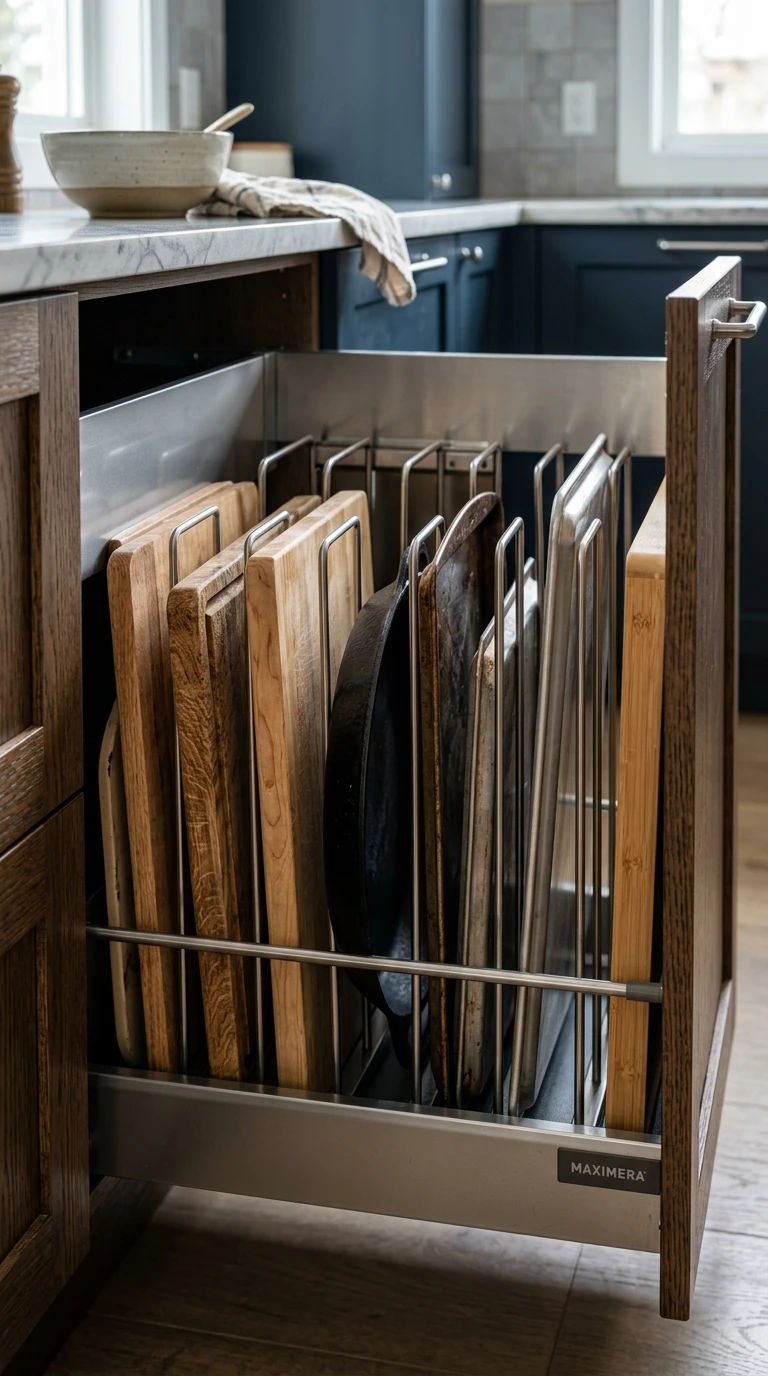 Le rangement vertical pour plateaux fins