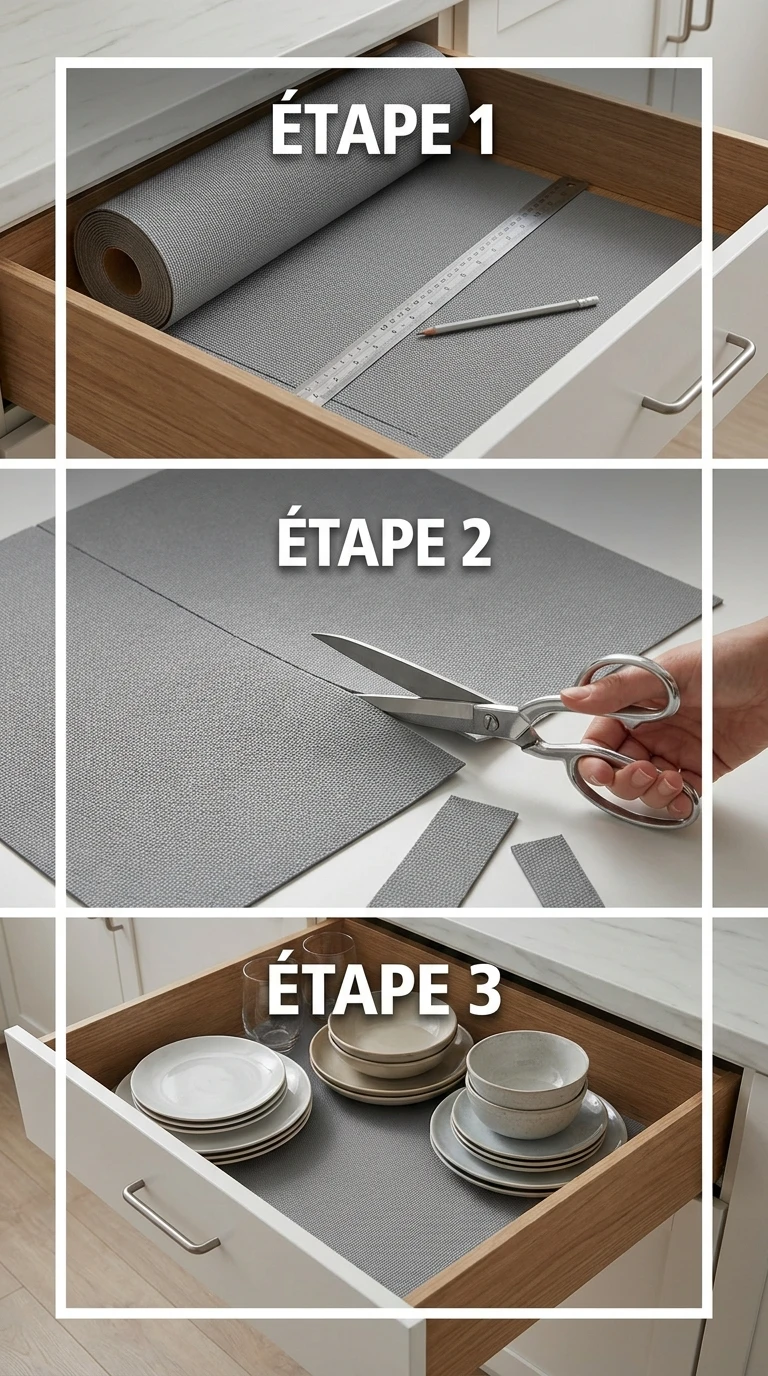 Le tapis antidérapant au fond des tiroirs