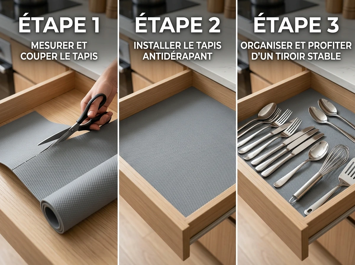 Le tapis antidérapant au fond du tiroir