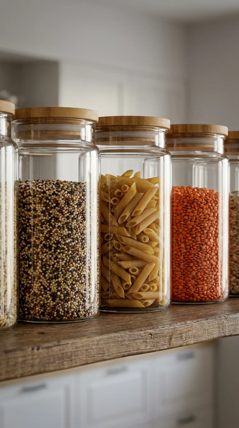 Les bocaux transparents pour les produits secs