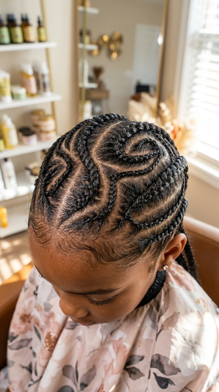 Les cornrows en arabesques ou courbes
