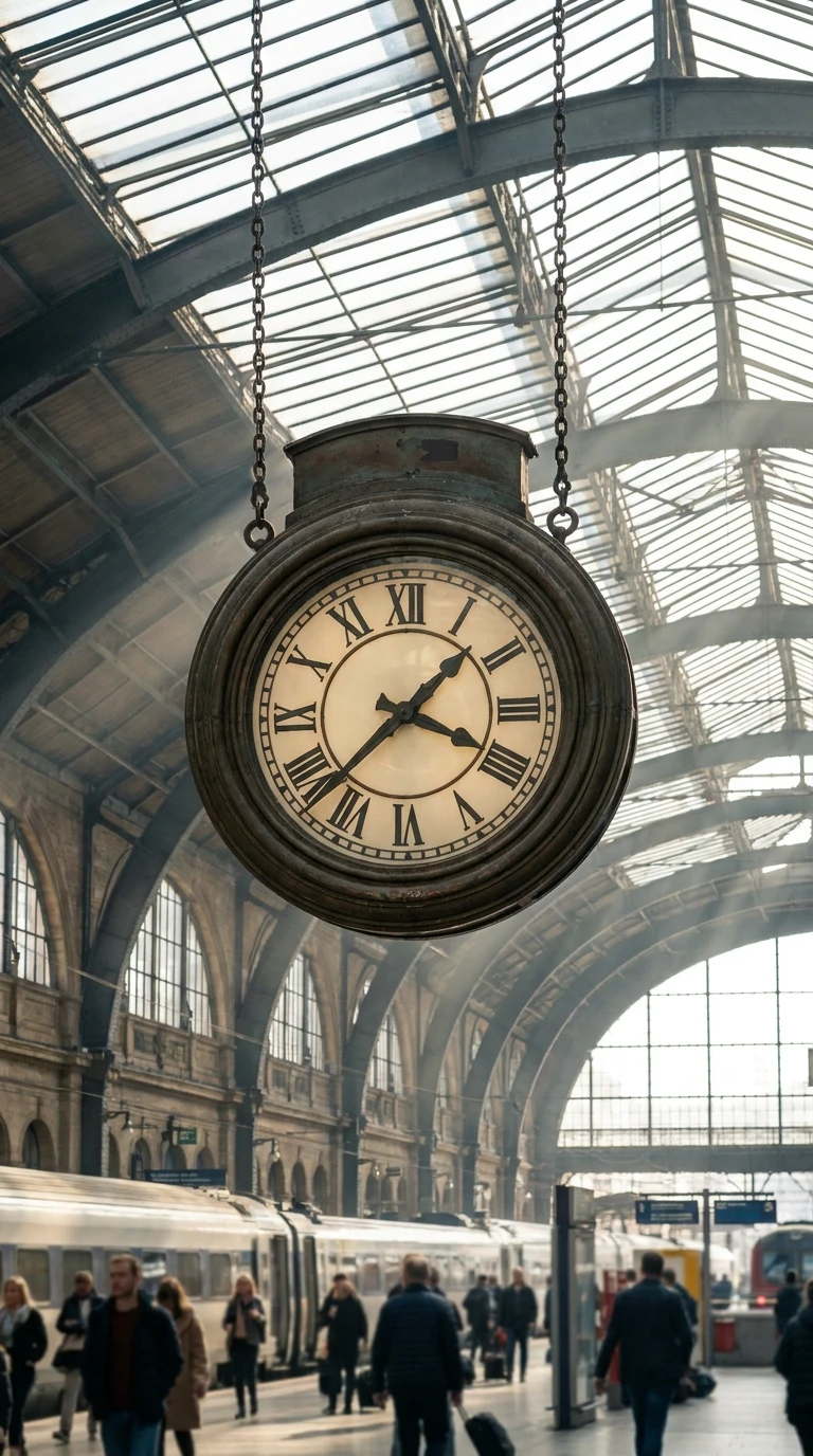 L'horloge murale dans un hall de gare