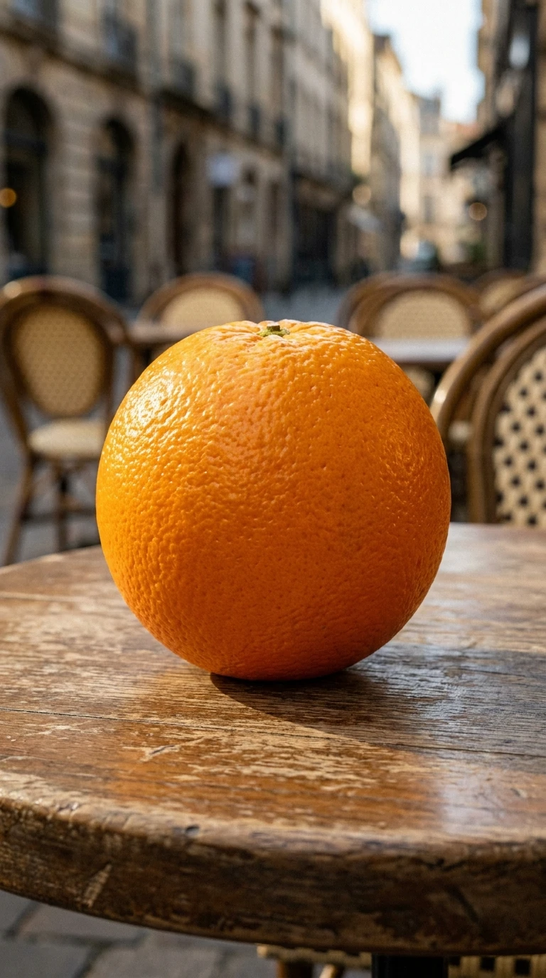 L'orange ou le citron posé sur une table