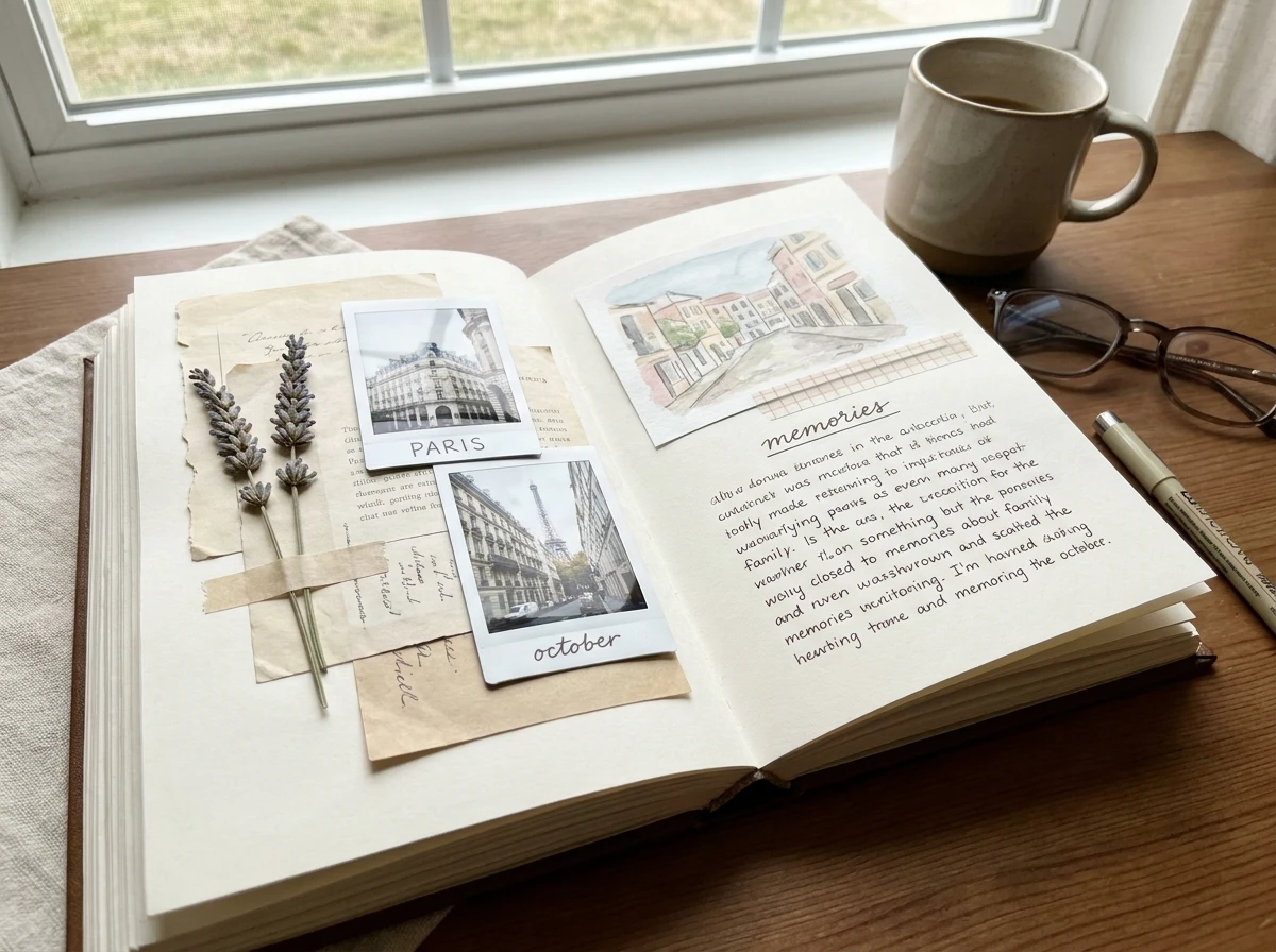 Qu'est-ce qu'un carnet de voyage aesthetic, concrètement
