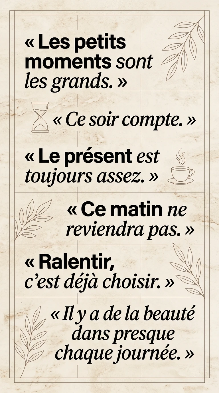 Sur le temps et les moments ordinaires