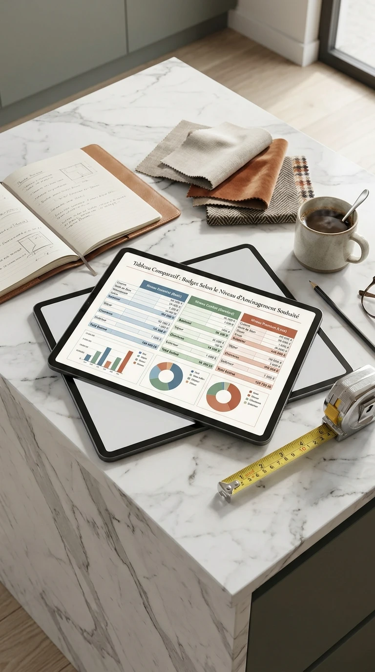 Tableau comparatif : budget selon le niveau d'aménagement souhaité
