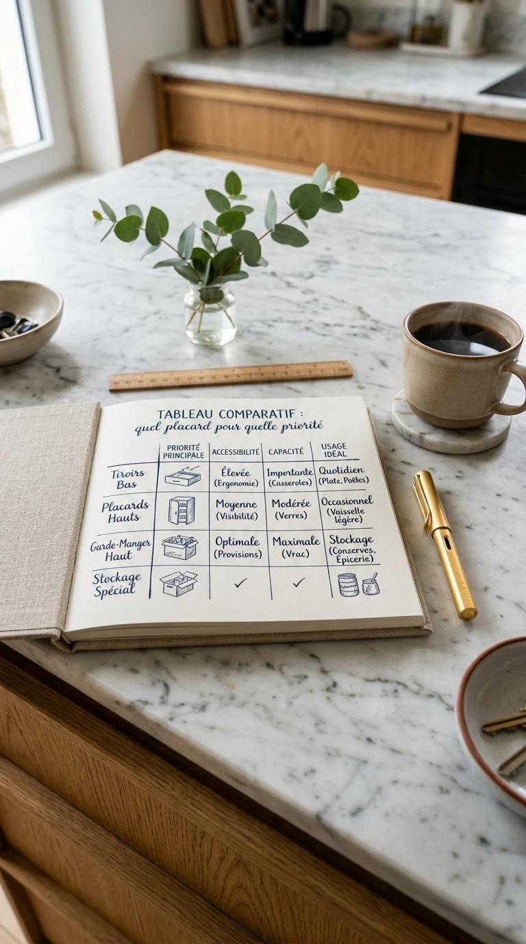 Tableau comparatif : quel placard pour quelle priorité