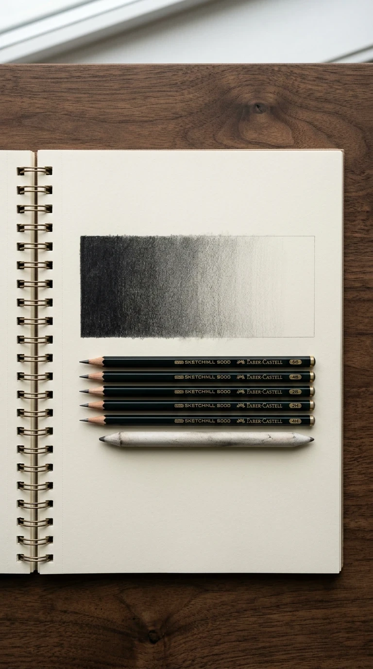Tracer un dégradé au crayon, du plus foncé au plus clair
