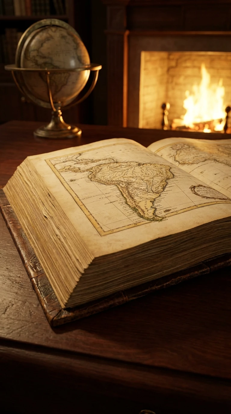 Un atlas ancien feuilleté sans but précis