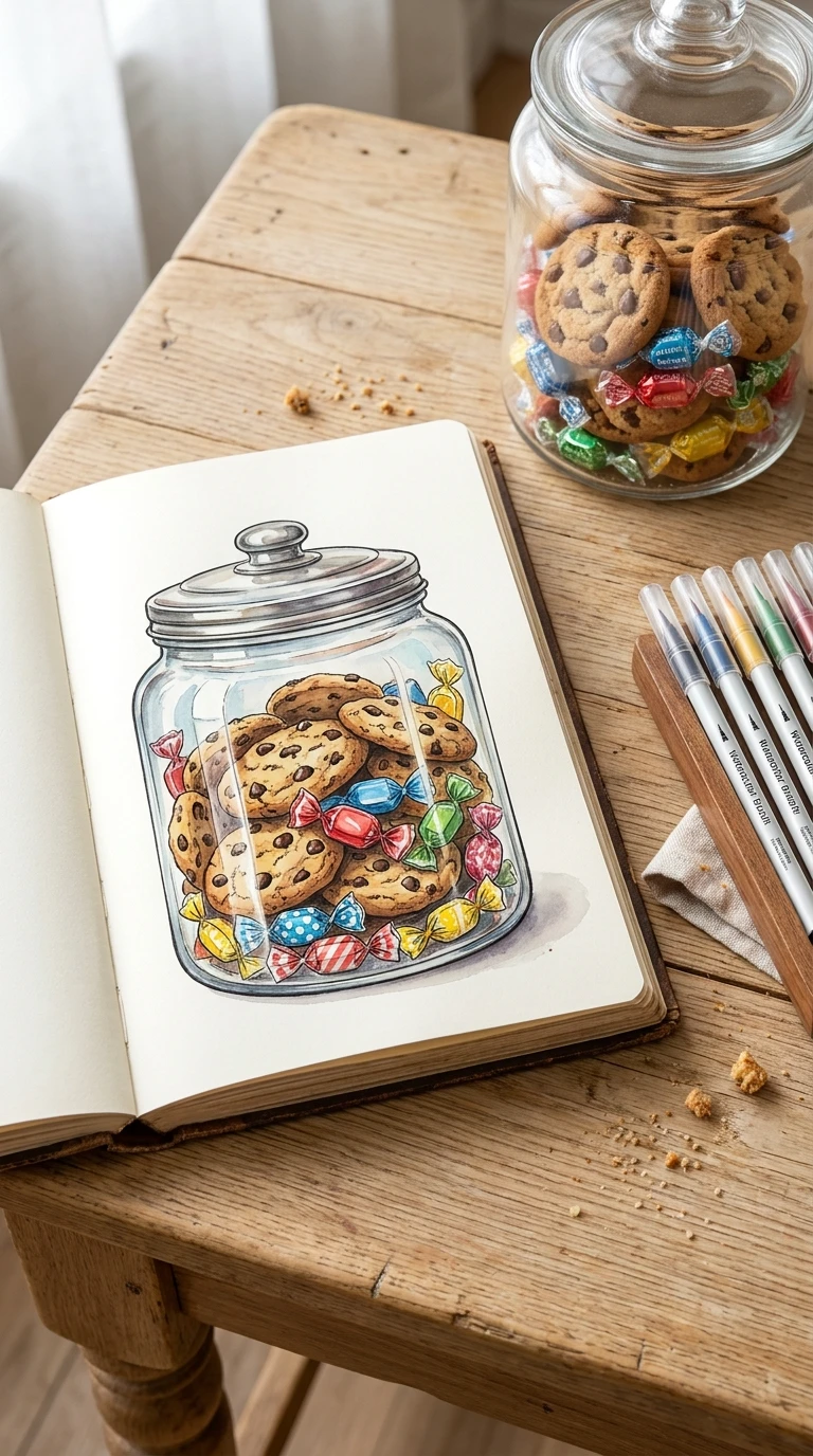 Un bocal de bonbons ou de biscuits