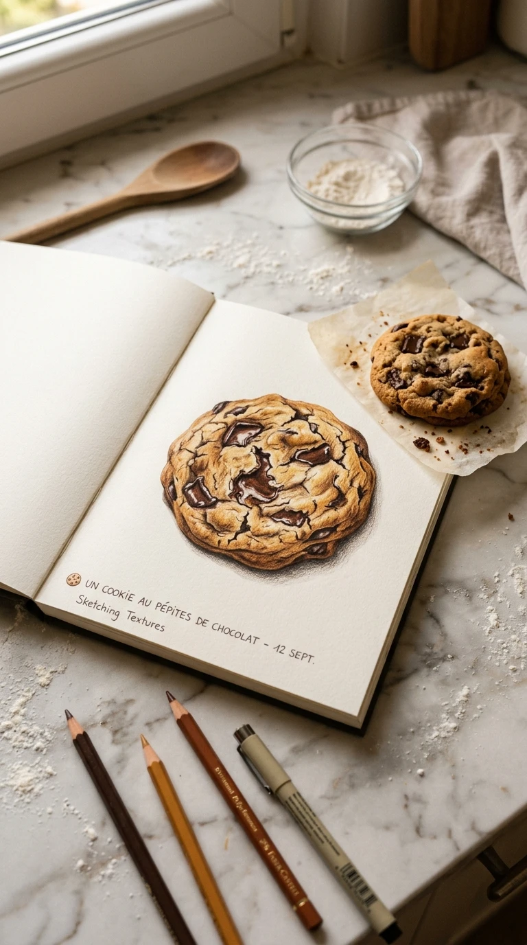 Un cookie avec des pépites de chocolat