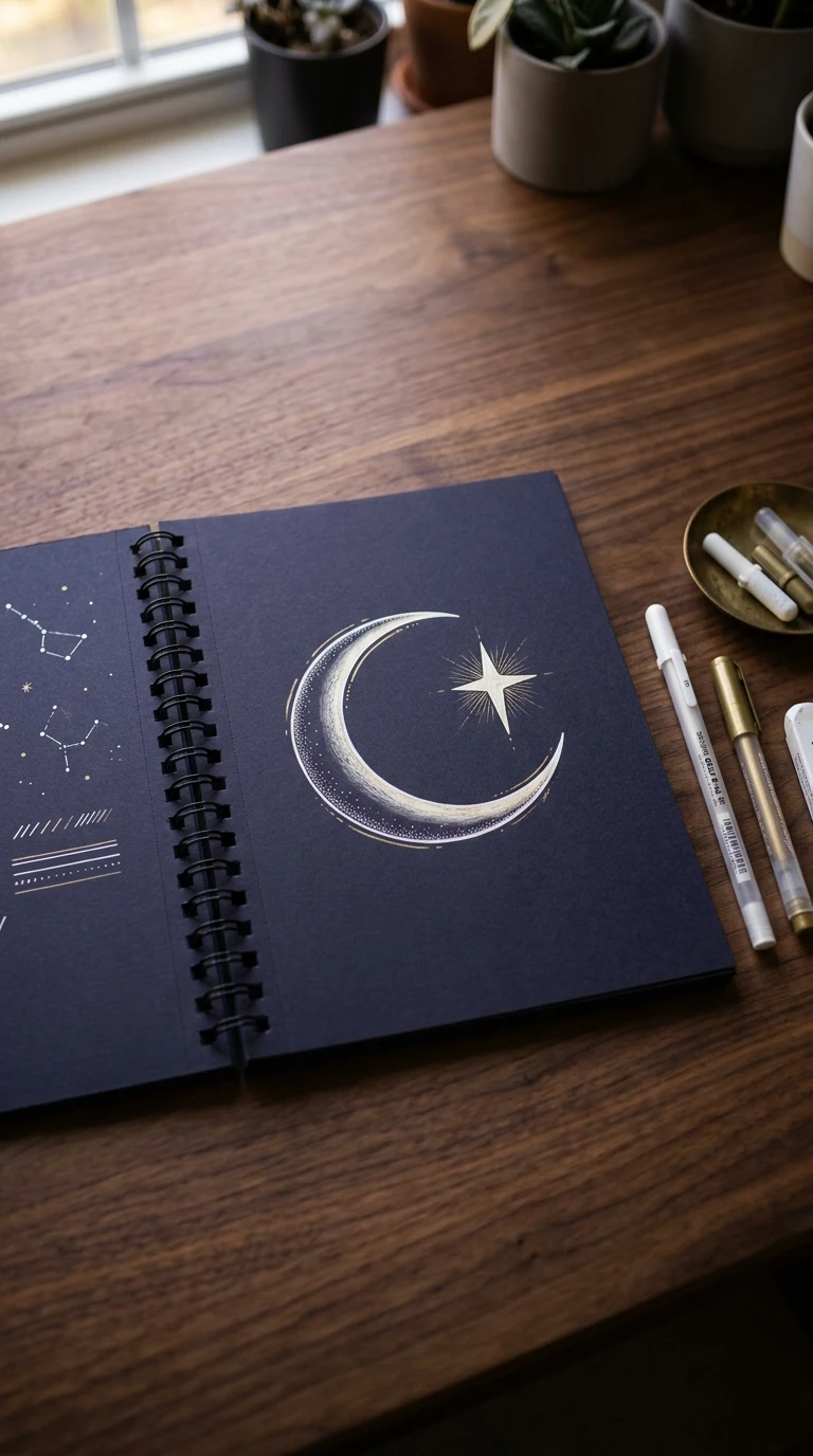 Un croissant de lune avec une étoile