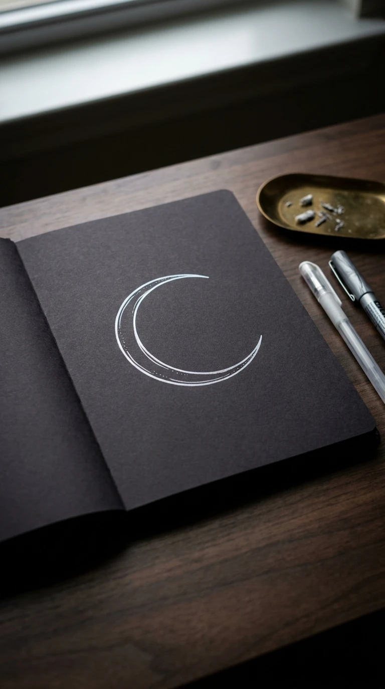 Un croissant de lune fin, sans étoile associée