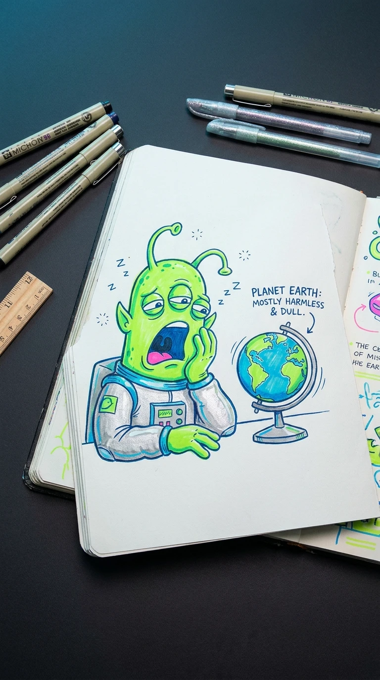 Un extraterrestre qui trouve la Terre étrangement ennuyeuse