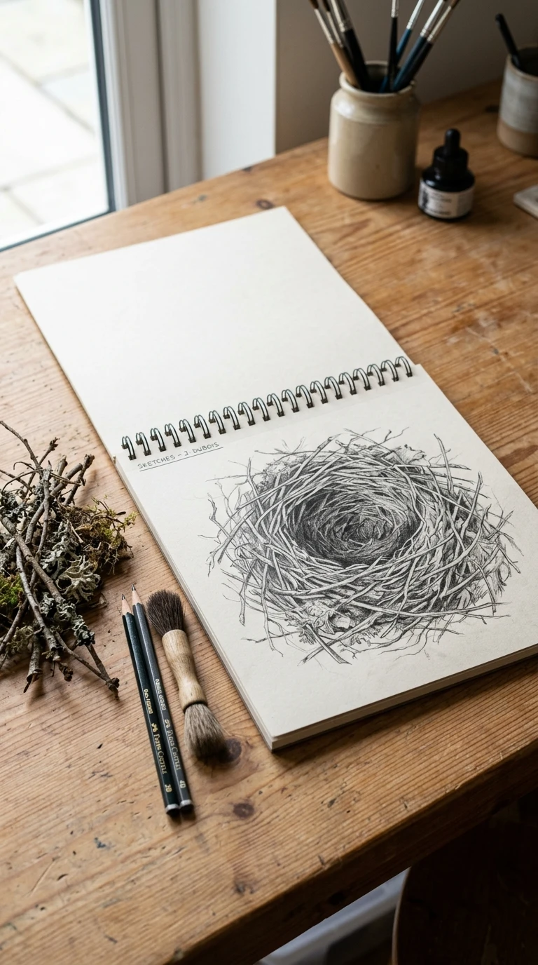 Un nid vide avec ses branchages