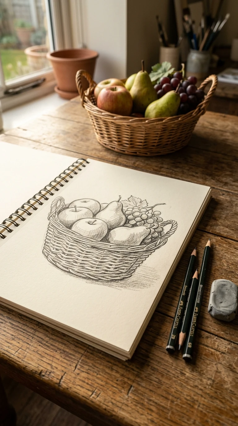 Un panier de fruits simplifié