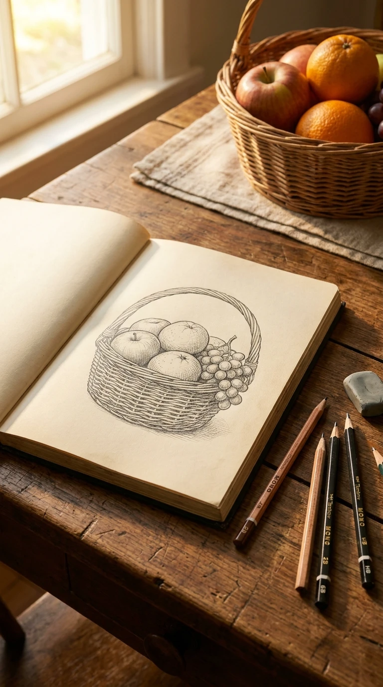 Un panier de fruits simplifié